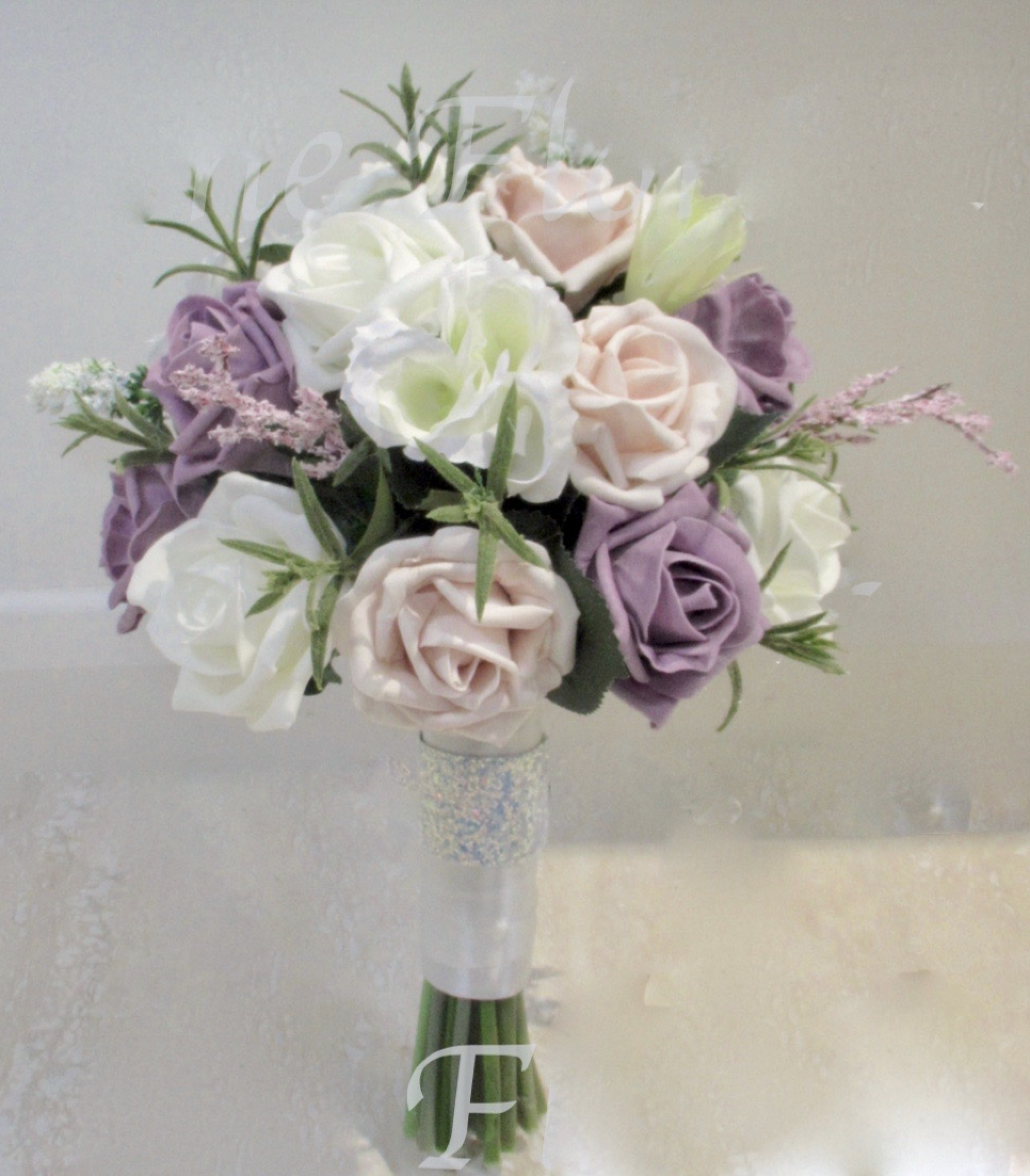 Mauve and pink wedding flowers, pink and mauve bridesmaid bouquet